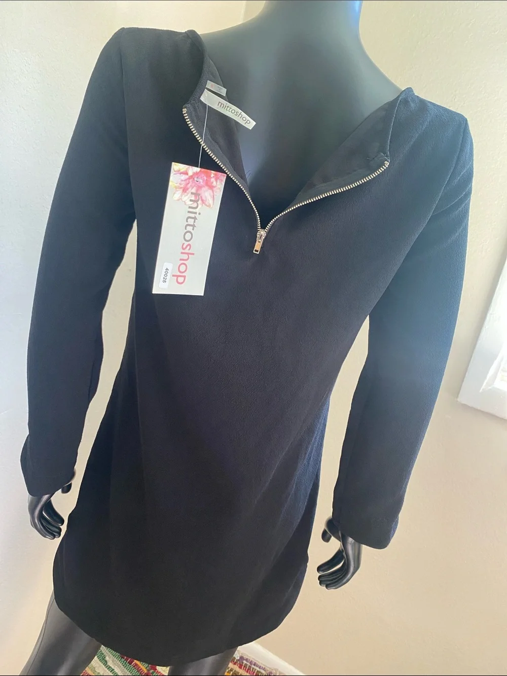 mittoshop Black Long Sleeve Shift Dress NWTs